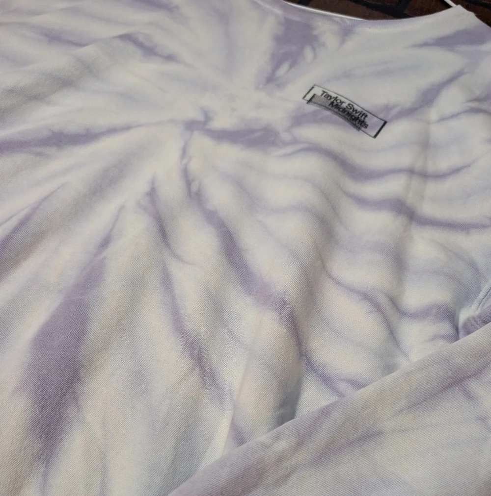 Taylor Swift Midnights Promo 3X Off Shoulder Crewneck Tie Dye Cozy Sweatshirt - Picture 3 of 13
